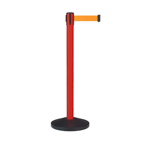 Montour Line Stanchion Belt Barrier Red Post 11ft. Fl. Orange Belt ES400-RD-FOR-110